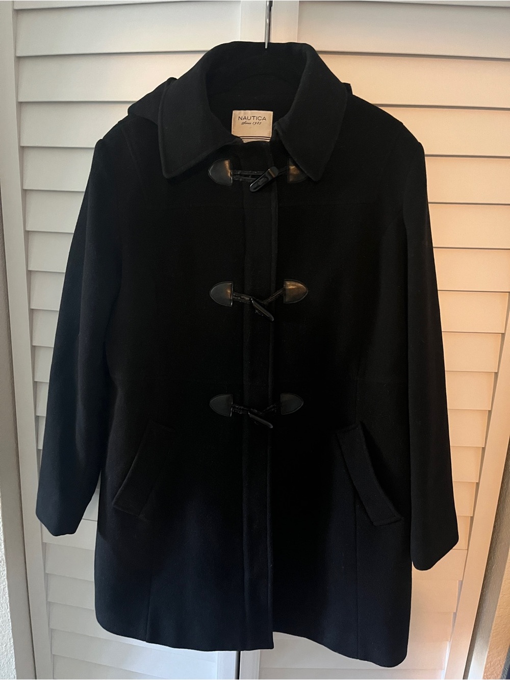 Nautica Wool Black Coat